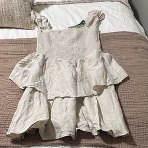 H&M Cream Ruffled Dress